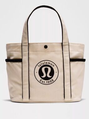 lululemon athletica Cream Tote Bag with Black Trim